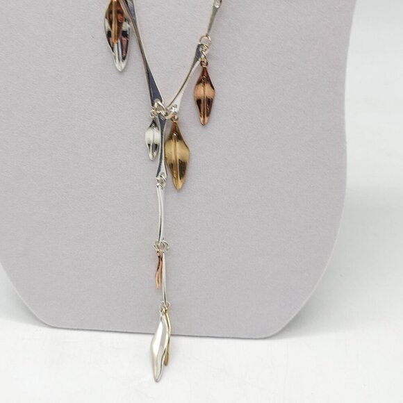 RLM Soho Striking Multi Colored Leaves 24.5" Long Lavalier Necklace - Picture 2 of 8